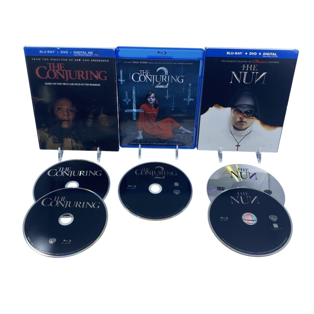The Conjuring 1 & 2 & The Nun Blu-ray Bundle Horror with Slipcovers